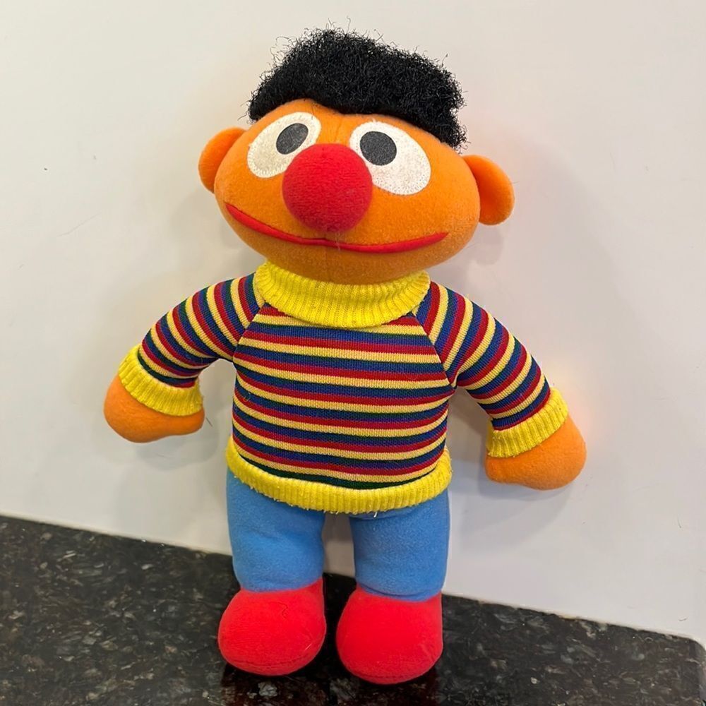Ernie Toy {Vintage Playskool Sesame Street Learning Toy Doll  Plush 10 inch